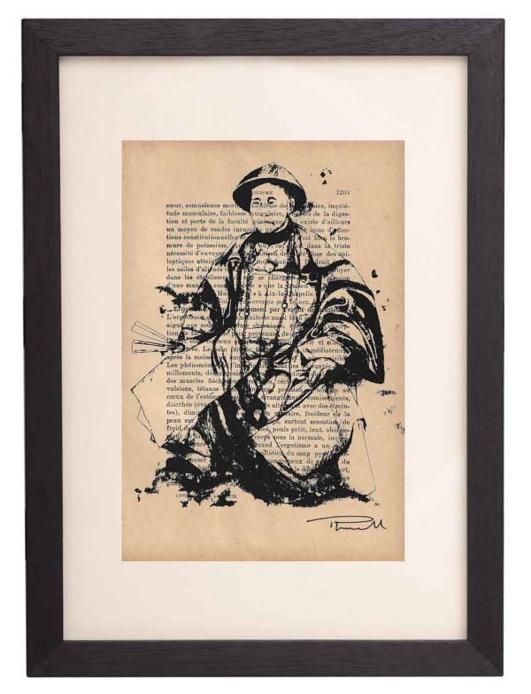 Old Chinese Man, Kapitan, Acrylic Screen Print on Paper, by Thomas Powell Artist