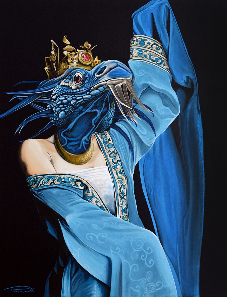 Acrylic painting on canvas, Chinese Zodiac Dragon on Canvas, by Thomas Powell Artist 2014
