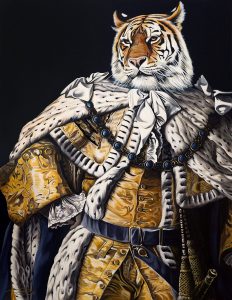 Acrylic painting on canvas, Chinese Zodiac Tiger on Canvas, by Thomas Powell Artist 2014